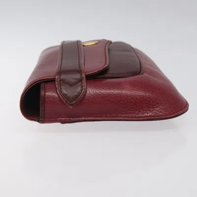 Pre-owned Cartier Must De  Burgundy Leather Clutch Bag ()