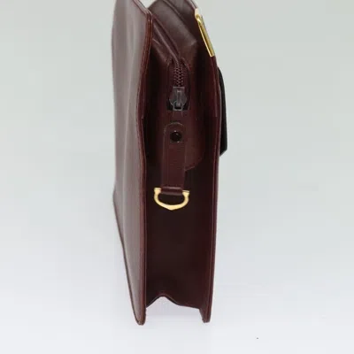 Pre-owned Cartier Must De  Burgundy Leather Clutch Bag ()