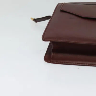 Pre-owned Cartier Must De  Burgundy Leather Clutch Bag ()