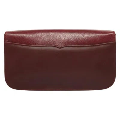 Pre-owned Cartier Must De  Burgundy Leather Clutch Bag ()