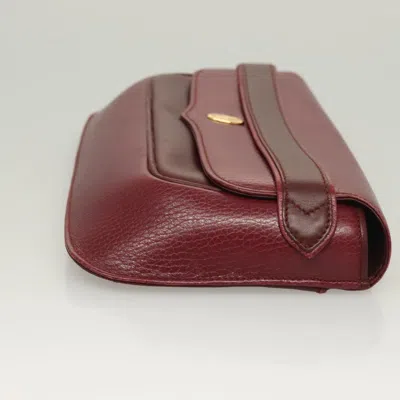 Pre-owned Cartier Must De  Burgundy Leather Clutch Bag ()