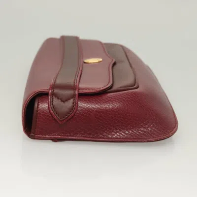 Pre-owned Cartier Must De  Burgundy Leather Clutch Bag ()