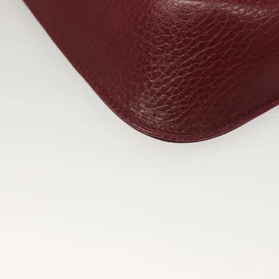 Pre-owned Cartier Must De  Burgundy Leather Clutch Bag ()