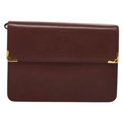 Pre-owned Cartier Must De  Burgundy Leather Clutch Bag ()