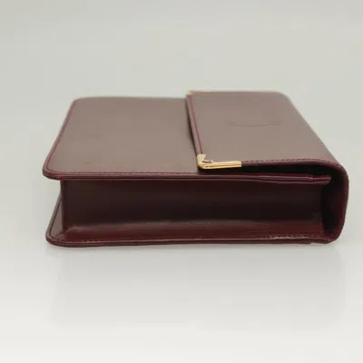 Pre-owned Cartier Must De  Burgundy Leather Clutch Bag ()