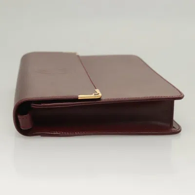 Pre-owned Cartier Must De  Burgundy Leather Clutch Bag ()