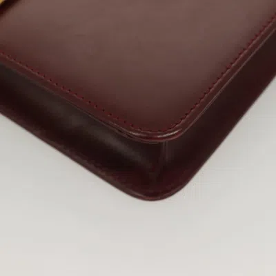 Pre-owned Cartier Must De  Burgundy Leather Clutch Bag ()