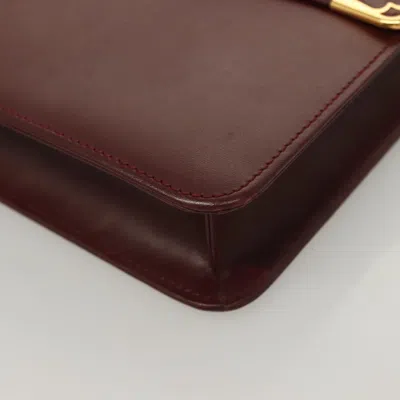 Pre-owned Cartier Must De  Burgundy Leather Clutch Bag ()