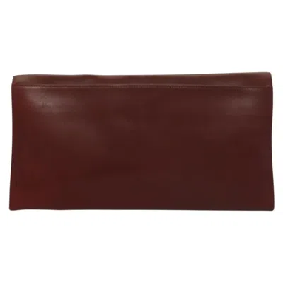 Pre-owned Cartier Must De  Burgundy Leather Clutch Bag ()