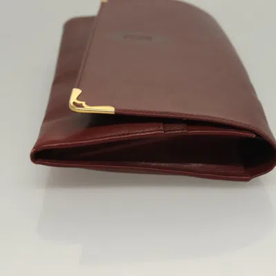 Pre-owned Cartier Must De  Burgundy Leather Clutch Bag ()