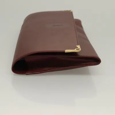 Pre-owned Cartier Must De  Burgundy Leather Clutch Bag ()