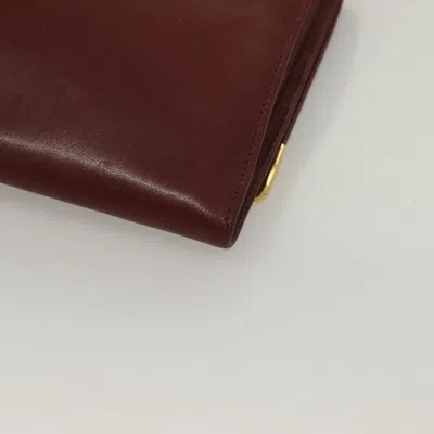 Pre-owned Cartier Must De  Burgundy Leather Clutch Bag ()