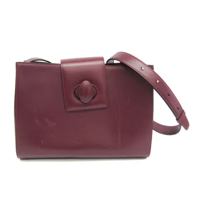 Pre-owned Cartier Must De  Burgundy Leather Shoulder Bag ()