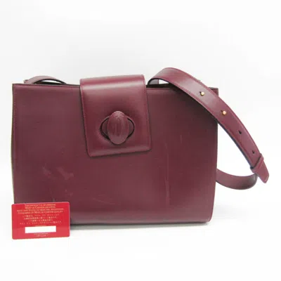 Pre-owned Cartier Must De  Burgundy Leather Shoulder Bag ()