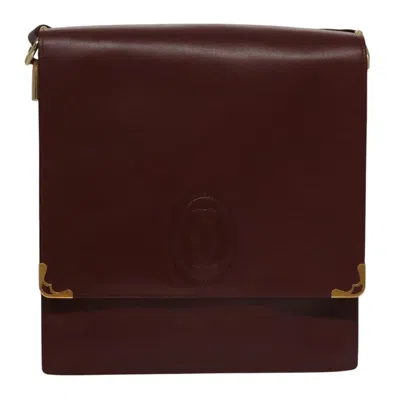 Pre-owned Cartier Must De  Burgundy Leather Shoulder Bag ()