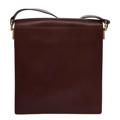 Pre-owned Cartier Must De  Burgundy Leather Shoulder Bag ()