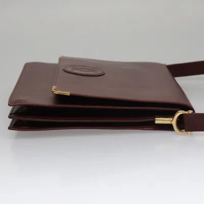 Pre-owned Cartier Must De  Burgundy Leather Shoulder Bag ()