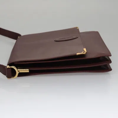 Pre-owned Cartier Must De  Burgundy Leather Shoulder Bag ()