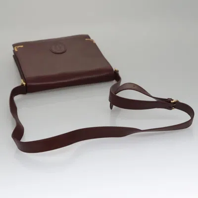 Pre-owned Cartier Must De  Burgundy Leather Shoulder Bag ()
