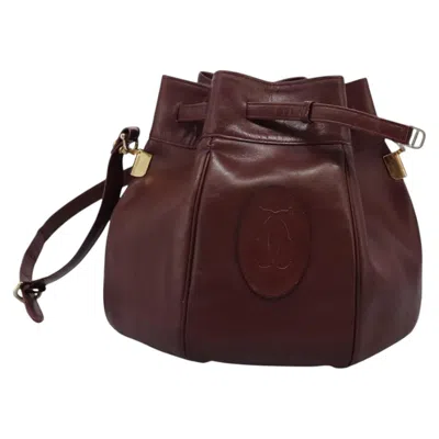 Pre-owned Cartier Must De  Burgundy Leather Shoulder Bag ()