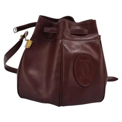 Pre-owned Cartier Must De  Burgundy Leather Shoulder Bag ()