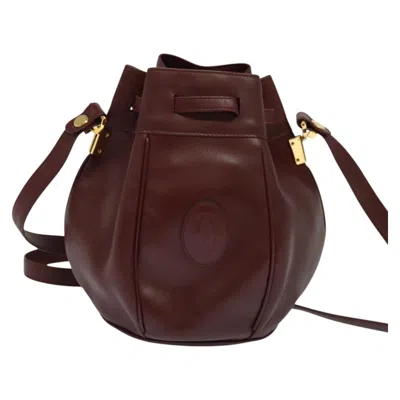 Pre-owned Cartier Must De  Burgundy Leather Shoulder Bag ()