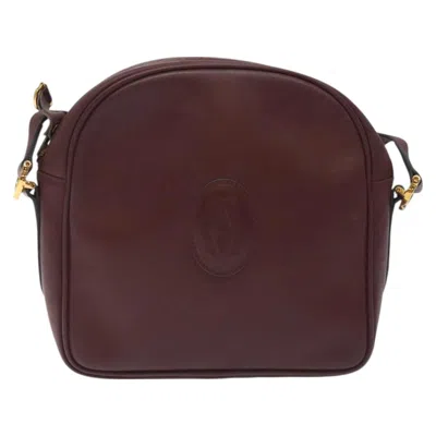 Pre-owned Cartier Must De  Burgundy Leather Shoulder Bag ()