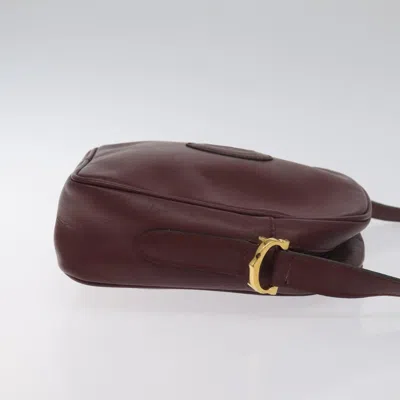 Pre-owned Cartier Must De  Burgundy Leather Shoulder Bag ()