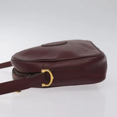 Pre-owned Cartier Must De  Burgundy Leather Shoulder Bag ()