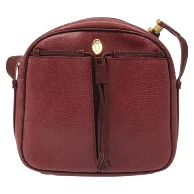 Pre-owned Cartier Must De  Burgundy Leather Shoulder Bag ()