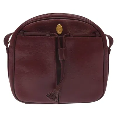 Pre-owned Cartier Must De  Burgundy Leather Shoulder Bag ()