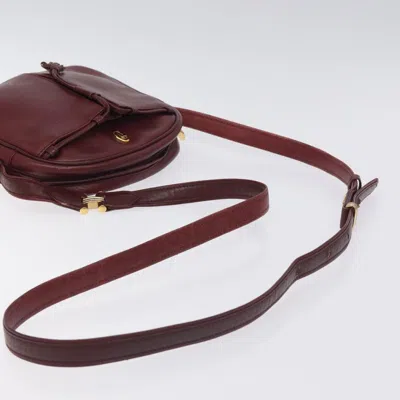 Pre-owned Cartier Must De  Burgundy Leather Shoulder Bag ()