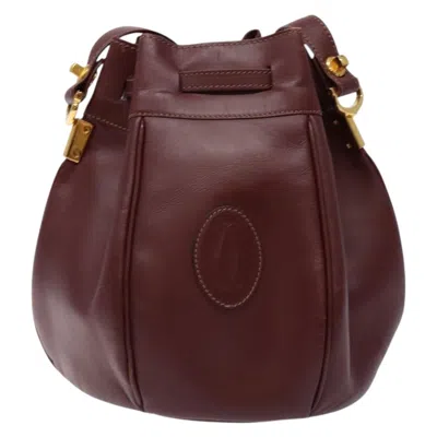 Pre-owned Cartier Must De  Burgundy Leather Shoulder Bag ()