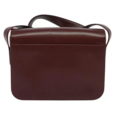 Pre-owned Cartier Must De  Burgundy Leather Shoulder Bag ()