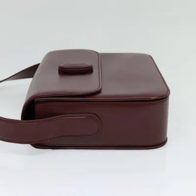 Pre-owned Cartier Must De  Burgundy Leather Shoulder Bag ()