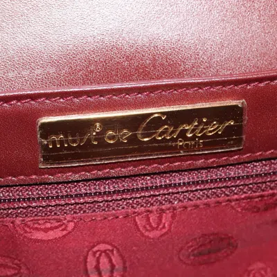 Pre-owned Cartier Must De  Burgundy Leather Shoulder Bag ()