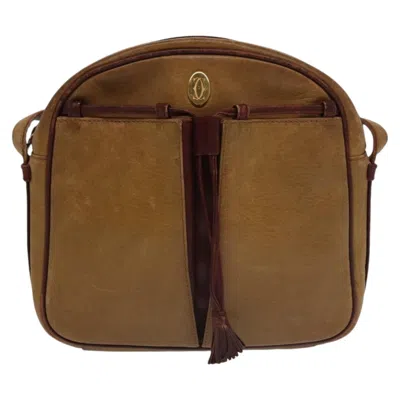 Pre-owned Cartier Must Line Brown Leather Shoulder Bag ()