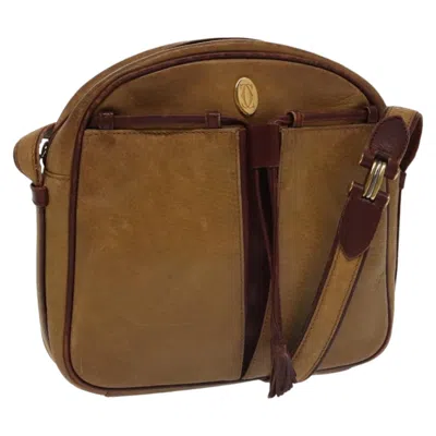 Pre-owned Cartier Must Line Brown Leather Shoulder Bag ()