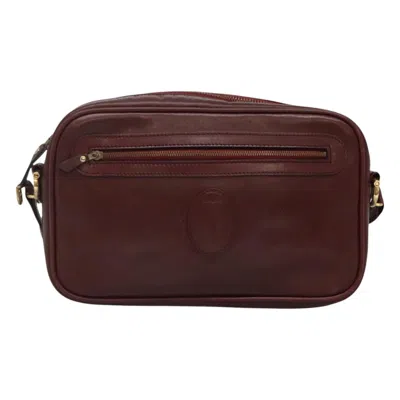 Pre-owned Cartier Must Line Burgundy Leather Shoulder Bag ()