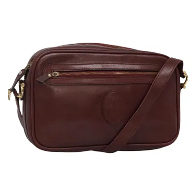 Pre-owned Cartier Must Line Burgundy Leather Shoulder Bag ()
