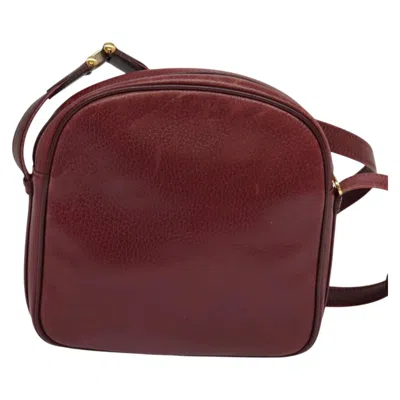 Pre-owned Cartier Must Line Burgundy Leather Shoulder Bag ()