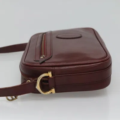 Pre-owned Cartier Must Line Burgundy Leather Shoulder Bag ()
