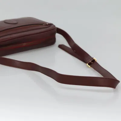 Pre-owned Cartier Must Line Burgundy Leather Shoulder Bag ()