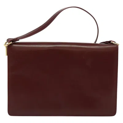 Pre-owned Cartier Must Line Burgundy Leather Shoulder Bag ()
