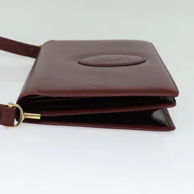 Pre-owned Cartier Must Line Burgundy Leather Shoulder Bag ()