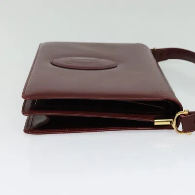Pre-owned Cartier Must Line Burgundy Leather Shoulder Bag ()