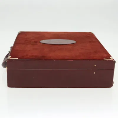 Pre-owned Cartier Must Line Burgundy Leather Travel Bag ()