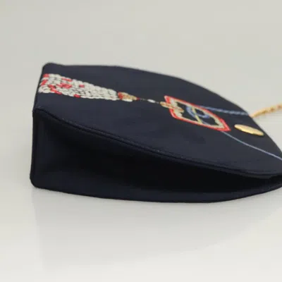 Pre-owned Cartier Navy Cotton Shoulder Bag () In Blue