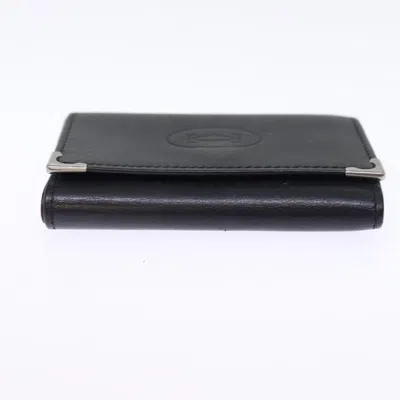 Pre-owned Cartier Porte Clés Black Leather Wallet  ()