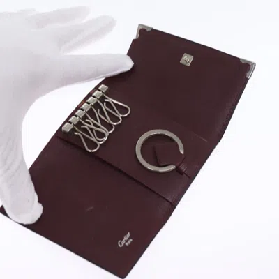 Pre-owned Cartier Porte Clés Black Leather Wallet  ()